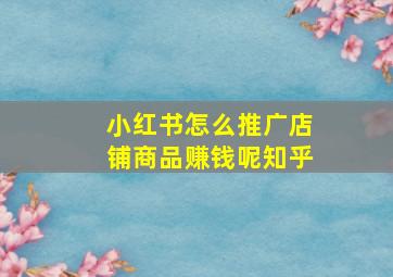 小红书怎么推广店铺商品赚钱呢知乎