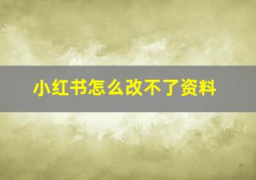 小红书怎么改不了资料