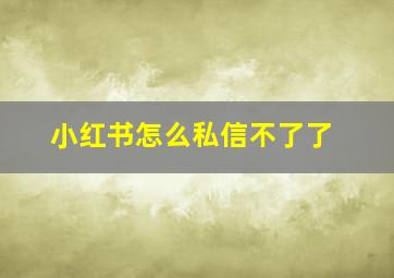 小红书怎么私信不了了