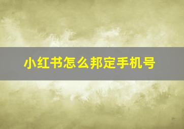 小红书怎么邦定手机号