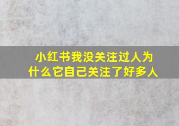 小红书我没关注过人为什么它自己关注了好多人