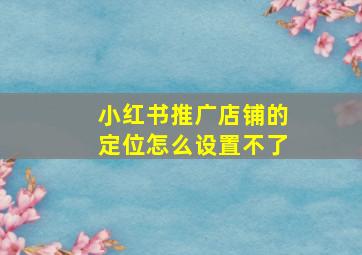 小红书推广店铺的定位怎么设置不了