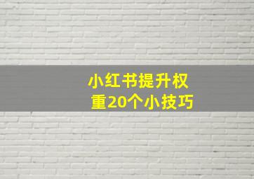 小红书提升权重20个小技巧