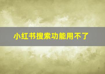 小红书搜索功能用不了