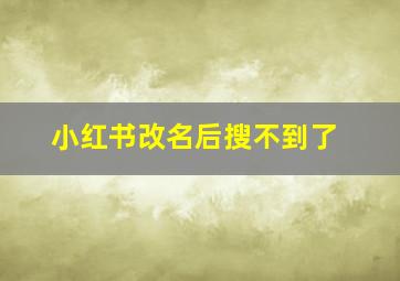 小红书改名后搜不到了