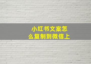 小红书文案怎么复制到微信上