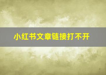 小红书文章链接打不开