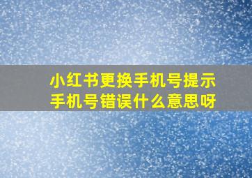 小红书更换手机号提示手机号错误什么意思呀