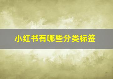 小红书有哪些分类标签