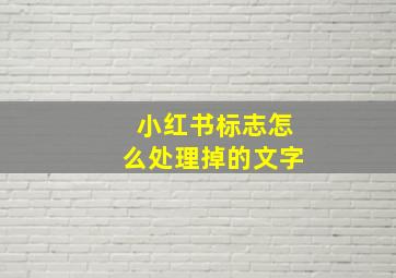 小红书标志怎么处理掉的文字