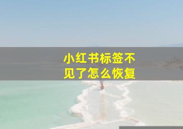 小红书标签不见了怎么恢复