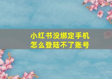 小红书没绑定手机怎么登陆不了账号