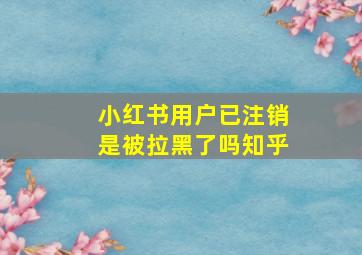 小红书用户已注销是被拉黑了吗知乎