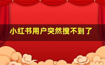 小红书用户突然搜不到了