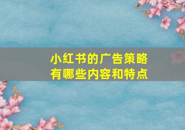 小红书的广告策略有哪些内容和特点