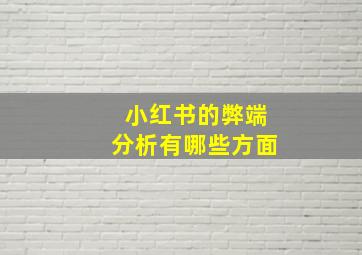 小红书的弊端分析有哪些方面