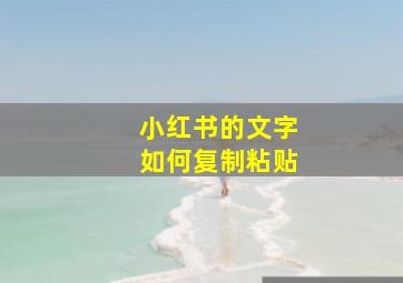 小红书的文字如何复制粘贴