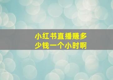 小红书直播赚多少钱一个小时啊