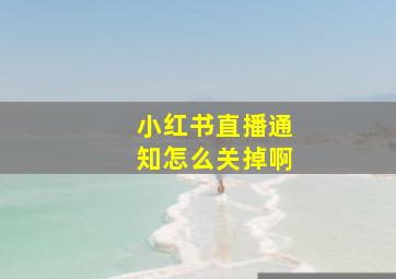 小红书直播通知怎么关掉啊