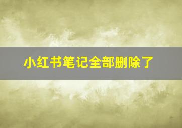 小红书笔记全部删除了