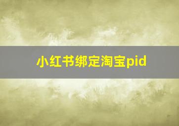 小红书绑定淘宝pid