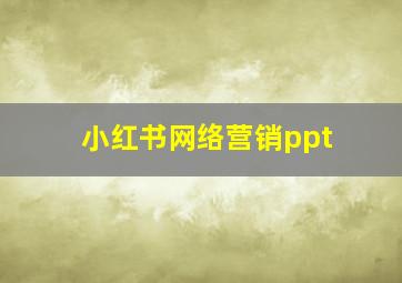 小红书网络营销ppt