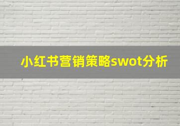 小红书营销策略swot分析