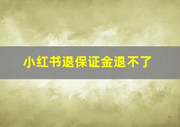 小红书退保证金退不了