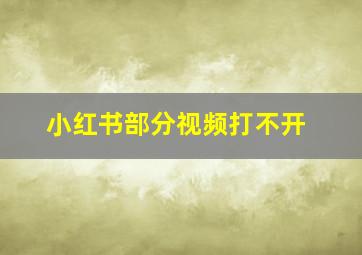 小红书部分视频打不开