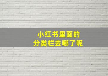 小红书里面的分类栏去哪了呢