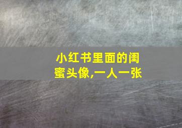 小红书里面的闺蜜头像,一人一张