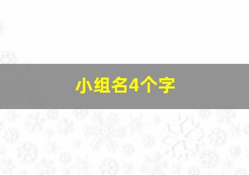 小组名4个字