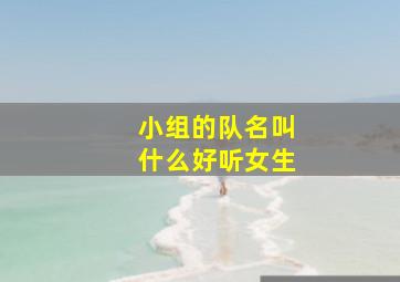 小组的队名叫什么好听女生