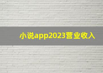 小说app2023营业收入