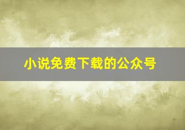 小说免费下载的公众号