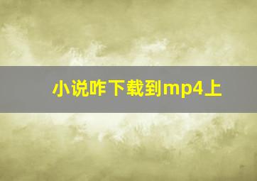 小说咋下载到mp4上