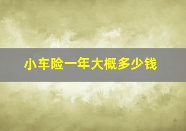 小车险一年大概多少钱