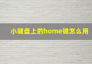 小键盘上的home键怎么用