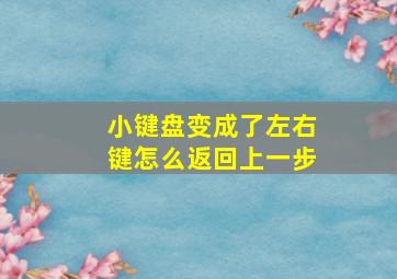 小键盘变成了左右键怎么返回上一步