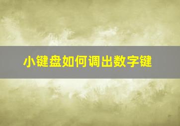 小键盘如何调出数字键