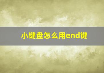 小键盘怎么用end键