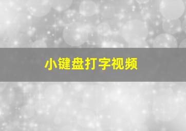 小键盘打字视频