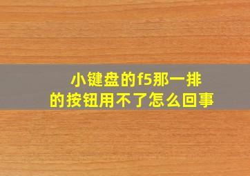 小键盘的f5那一排的按钮用不了怎么回事