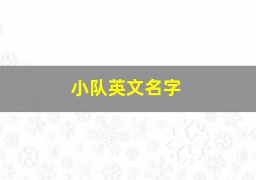 小队英文名字