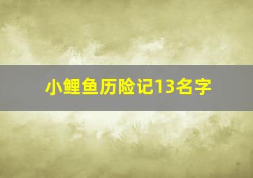 小鲤鱼历险记13名字