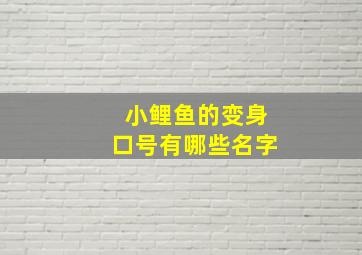 小鲤鱼的变身口号有哪些名字