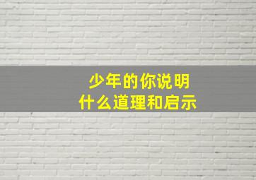 少年的你说明什么道理和启示