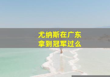 尤纳斯在广东拿到冠军过么