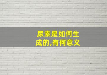 尿素是如何生成的,有何意义