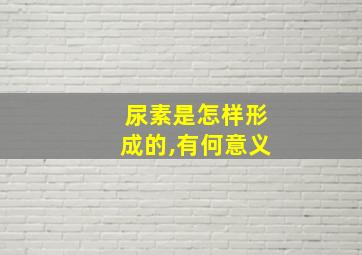 尿素是怎样形成的,有何意义